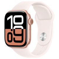 Apple Watch Series 10 46 мм «розовое золото» спортивный ремешок розового цвета